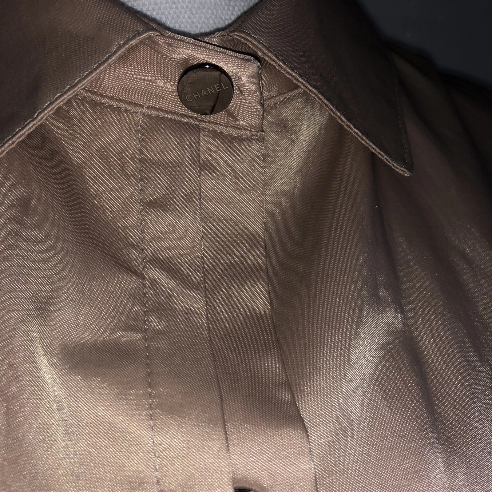 Giacca vintage CHANEL marrone minimalista preppy logo bottoni taglia small