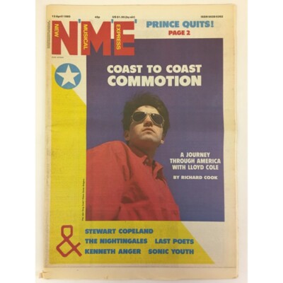 NEW MUSICAL EXPRESS NME MAGAZINE 13 APRIL 1985 npbox0046 LLOYD COLE LS