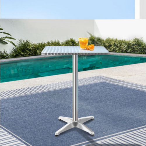 Table Furniture Adjustable Aluminium Base Steel Top Bar Table Cafe Pub Patio AU - Picture 8 of 13
