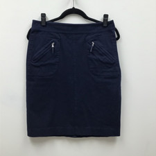 Ralph Lauren Womens Straight Skirt Blue Knee Length Stretch Zippered Pockets 6