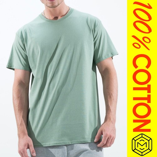 Herren T-Shirt 100% Baumwolle Tee Rundhals Freizeit Kurzarm Regular Uni Oberteil - Bild 27 von 31