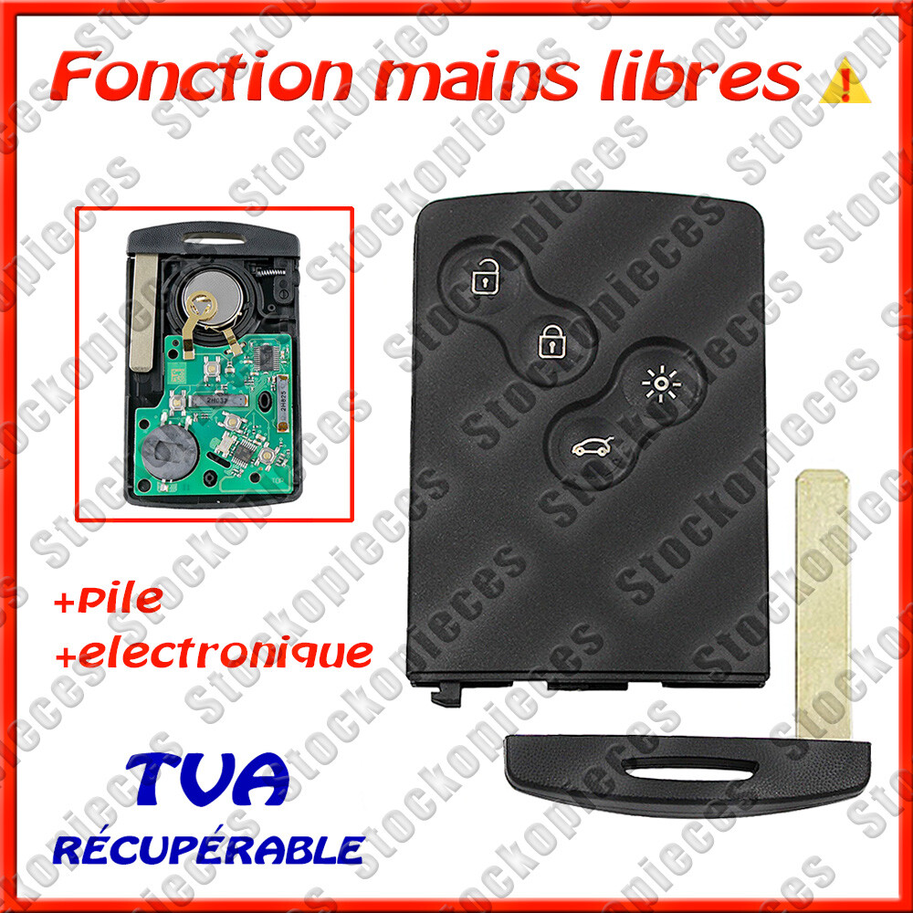 Carte vierge Clio 4 et Captur clé main libre Hitag Aes pour centralisation
