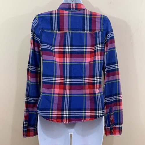 Abercrombie & Fitch Long Sleeve Plaid Flannel dwoButton Up Shirt Women's Size S - 第 7/8 張圖片