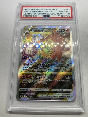 2022 Ultra Premium Collection Charizard VStar Full Art Pokemon SWSH262 - PSA 8