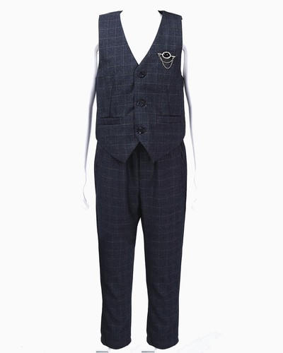3PCs Boys Gentleman Outfits Formal Suit Vest Tops Long Pants Set Slim Fit Suit - Picture 44 of 71