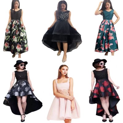 floral dress long back short front