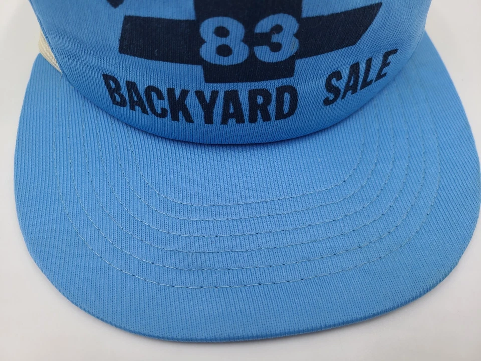 Gorra gorra de malla vintage Bun Austin Chevrolet 1983 patio trasero venta concesionario Foto 3 de 4