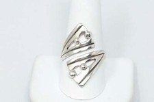 Vtg Taxco Silversmith EDP Handmade Modernist Sterling Silver Wrap Ring Sz 10.25