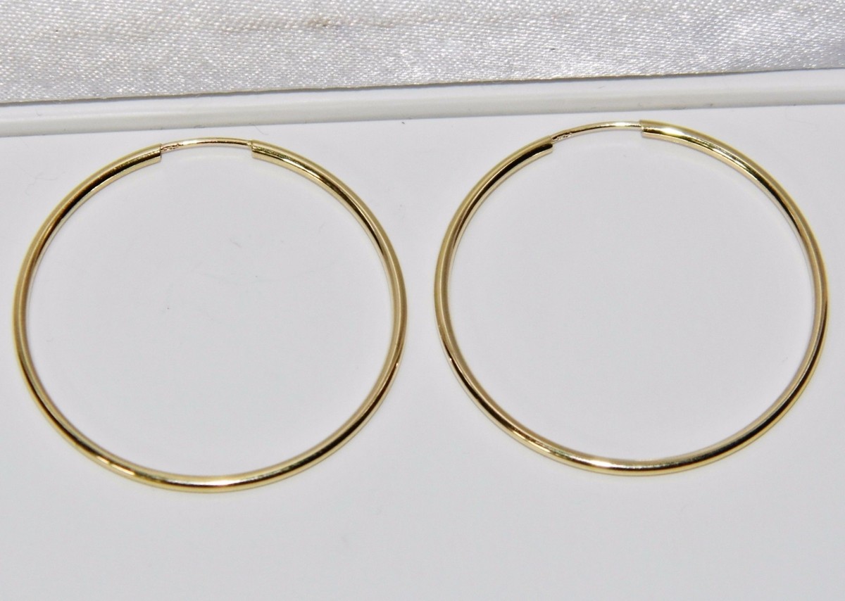 14 K Gold Hoops 9CT GOLD 25mm SLEEPER HOOP EARRINGS 375 SOLID