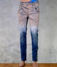 ♥️ Coole Sexy Woman Jeans Farbverlauf Blau Camel Sand Boyfriend Baggy *599