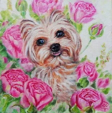 Original Oil Painting  - Dog Portrait - Pet Portrait from Photo 8"x8"
