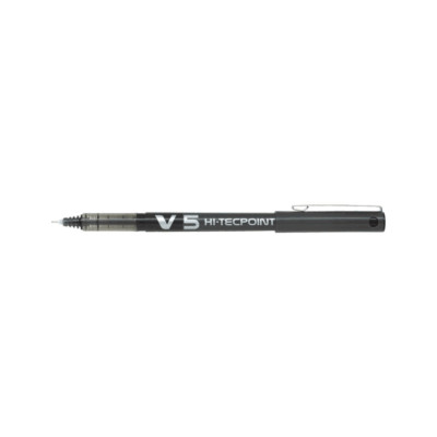 Pilot Tintenroller Hi-Tecpoint V5 schwarz mit Edelstahlspitze
