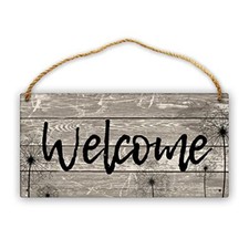 Interchangeable Sign for Front Door Decor - Rustic Wood 6X12inches Welcome