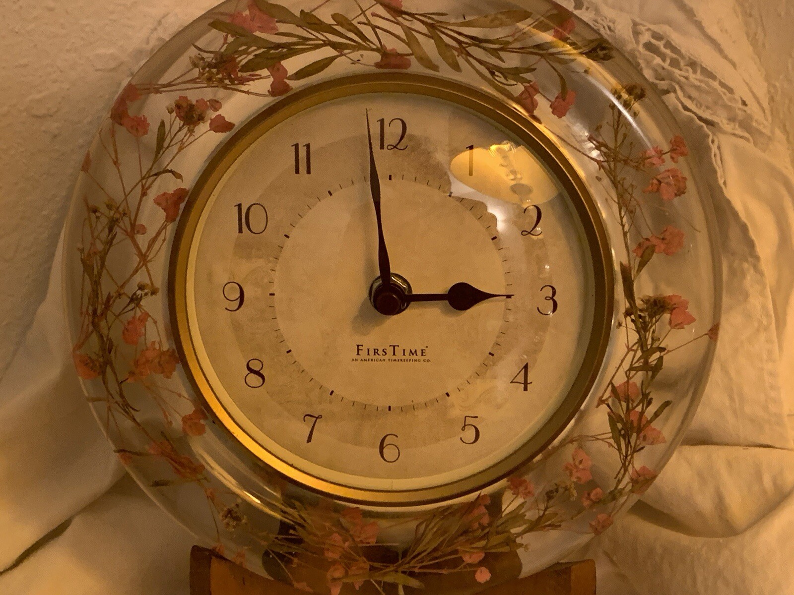Lusite Clock with Dried Flowers|Pressed Flowers Clock|Cottage Core...