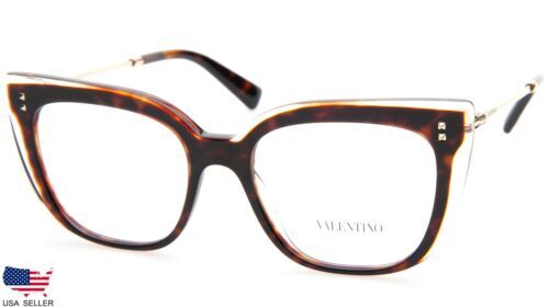 Valentino V2601 230 Eyeglasses Frames Brown‎ Tortoise Clear Rectangular H3252 Valentino V2601 230 Eyeglasses Frames Brown Tortoise Clear  main image 3