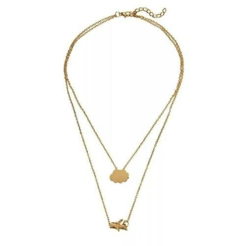 COLLANA DONNA CON AEREO Giro IN ACCIAIO INOX COLLANINA ORO ARGENTO 925 - Immagine 4 di 4