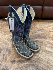 Anderson Bean Women's Rustic Big Bass Arapaima Fish Custom USA Made Boot 336069