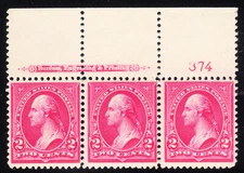 MOstamps - US #267 Mint OG NH Plate # Strip of 3 - Lot # MO-27A SCV $57.50