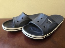 GUC Size M6 W8 Bayaband Slide Crocs sandals Black White