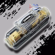 GOLD 2 OR 4 GAUGE AWG MAXI FUSE HOLDER POWER AMPLIFIER WIRE KIT MARINE 12V AMP 
