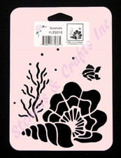 SEASHELLS STENCIL SHELLS FISH CORAL BEACH CRAFT ART PAINT TEMPLATE BY STENSOURCE