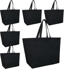 6 Pieces Extra Large Canvas Tote Bag Utility Heavy Duty Grocery Bags...