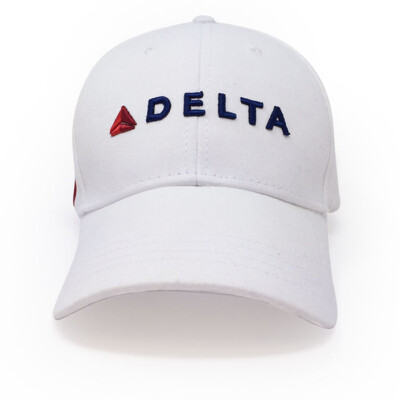 Delta Airlines White Red Blue Embroidered Widget Adjustable Baseball Cap Hat New