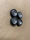 CHROME Street Start Style Rims & FLAME Pattern Tread Tires Set 1/25 Model Car — photo 3
