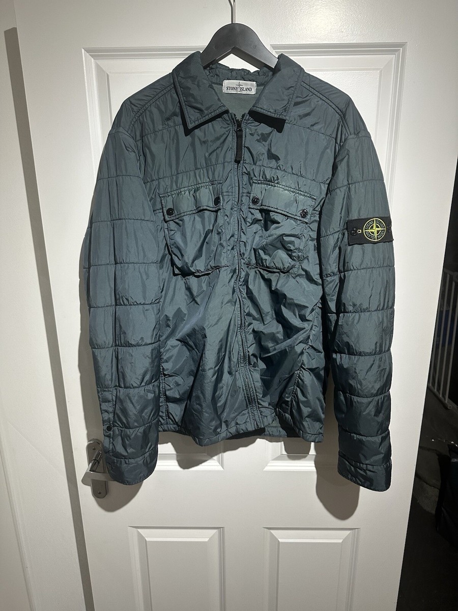 Stone Island Blue Micro Yarn Cotton Lined Overshirt Jacket XXL