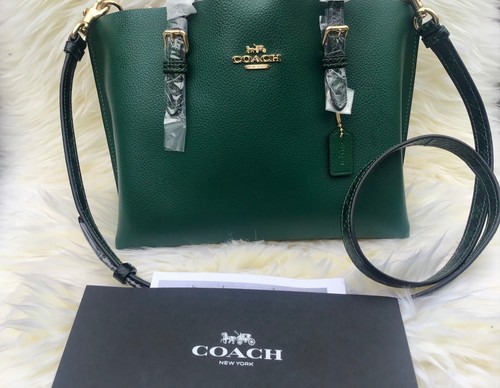 COACH Mollie Tote 25 Shoulder Bag Leather Tote Pine Green