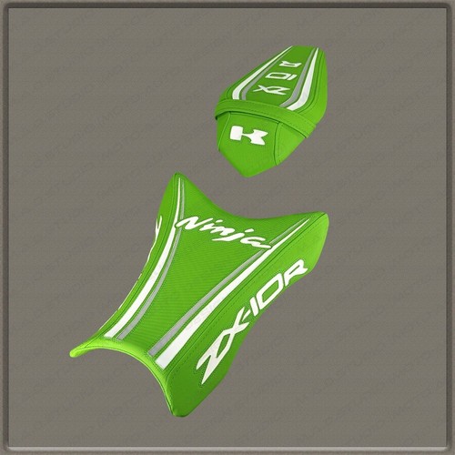 SALE! Custom (Green+white-l_gray)Design Seat COVER Kawasaki Ninja ZX-10R 16-20 - Picture 4 of 12