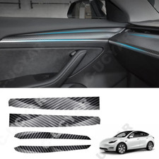 Front Door Panel Armrest Cover +Dashboard Cover Carbon Fiber For Tesla Model 3 Y