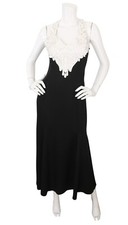 Vintage 1980s Scott McClintock Dress Lace Applique Victorian Holiday 8P XS/S