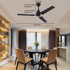 Ceiling Fan - 52 inch Ceiling Fan with Remote Control for Indoor Patio Bedroom��