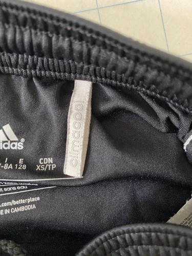 Boys Size XS Athletic Shorts Adidas Black and White Stretch Drawstring - Picture 7 of 12