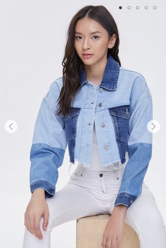 Forever 21 Color Block Denim Jacket NWT 