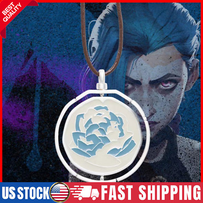 League of Legends Arcane Jinx Blue Rose Necklace Game Accessories Pendant Gifts 