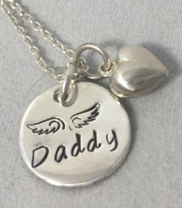 Memorial Dad/Mom/Loved One Necklace Personalized Sterling Silver Memorial Dad/Mom/Loved One Necklace Personalized Sterling Silver