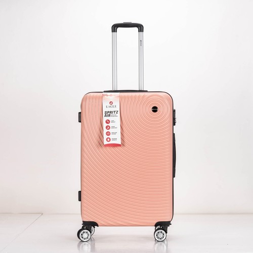 Circle ABS Hard Shell Suitcase with 4 Spinner Wheels Travel Luggage Peach - Picture 12 of 31