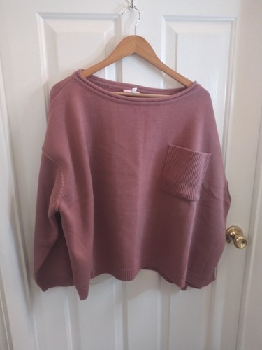 Pink Lily Cozy Up Oversized Slouchy Pocket Sweater Size Medium - Picture 14 of 14
