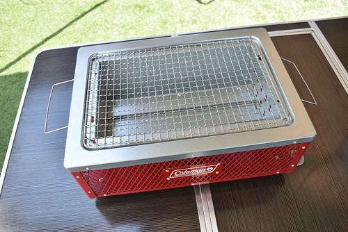 COLEMAN BBQ stove bonfire Yakitori Barbecue Grill Hibachi 40×28cm Japan Red NEW - Picture 3 of 6