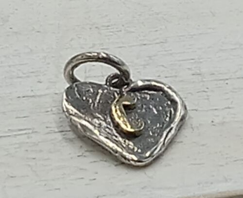without tags Waxing Poetic Sterling Silver and Brass Heart Insignia