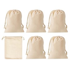 7"x5" Coin Sacks Bag, 6 Pack Bank Coin Deposit Change Transit Bags Canvas