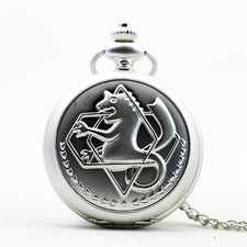 SHUHANG Unisex Vintage Pocket Watch - Silver Stainless Steel, Quartz