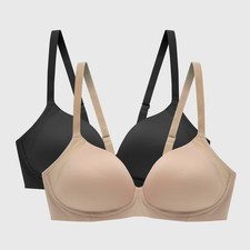 Beauty by Bali Women 2pk Wirefree Bra: Full Coverage Adjustable Strap Stretch