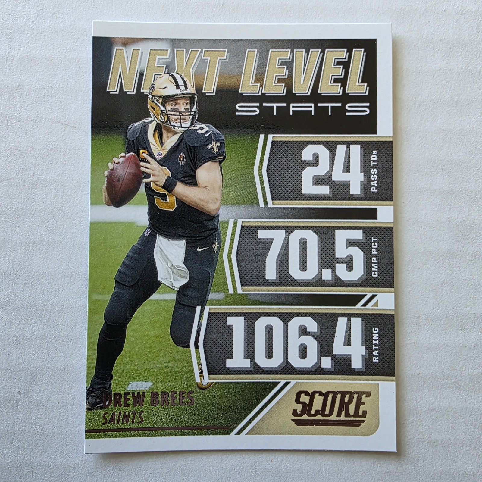 2021 Score Next Level Stats Gold Drew Brees #NL7