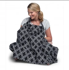 Boppy Nursing Cover Apron Black White Breastfeed Feeding Registry Mommy Essentia
