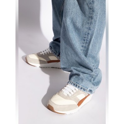 Saint Laurent Bump Low Top Sneakers Grey Cream Lace Up NIB - 37+ (US 7.5)