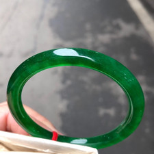 Certified Nature Grade AAA Icy Green Myanmar Jade jadeite bracelet Bangle 56mm