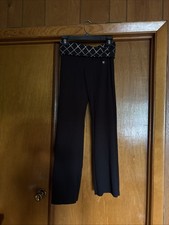 Victoria's Secret PINK Vintage Foldover Yoga Pants Flare Pink Rhinestone Y2K HTF